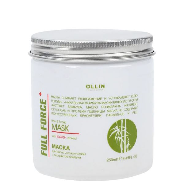 Mask for hair and scalp with bamboo extract Full Force OLLIN 250 ml